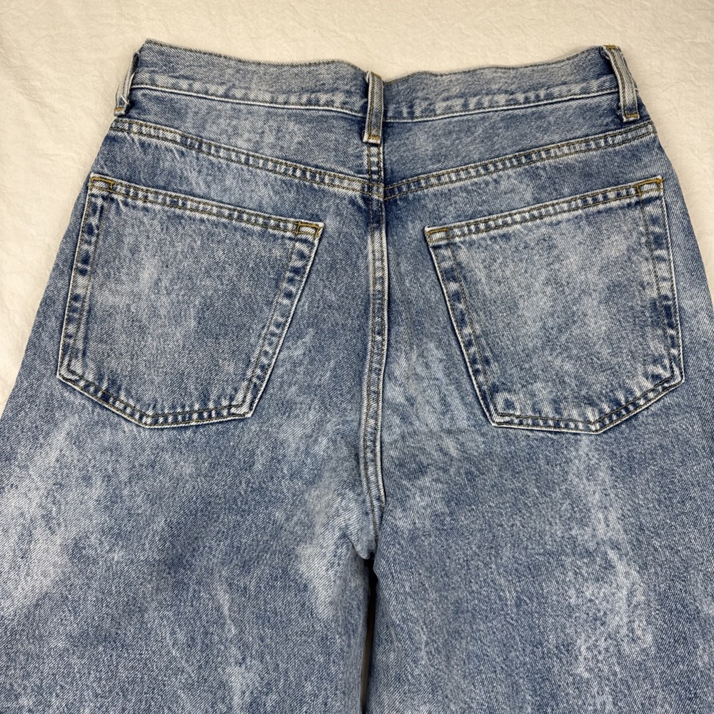 COS Wide Crop Straight Leg Low Rise Jeans Women's Size 24 24x27 Blue